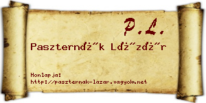 Paszternák Lázár névjegykártya